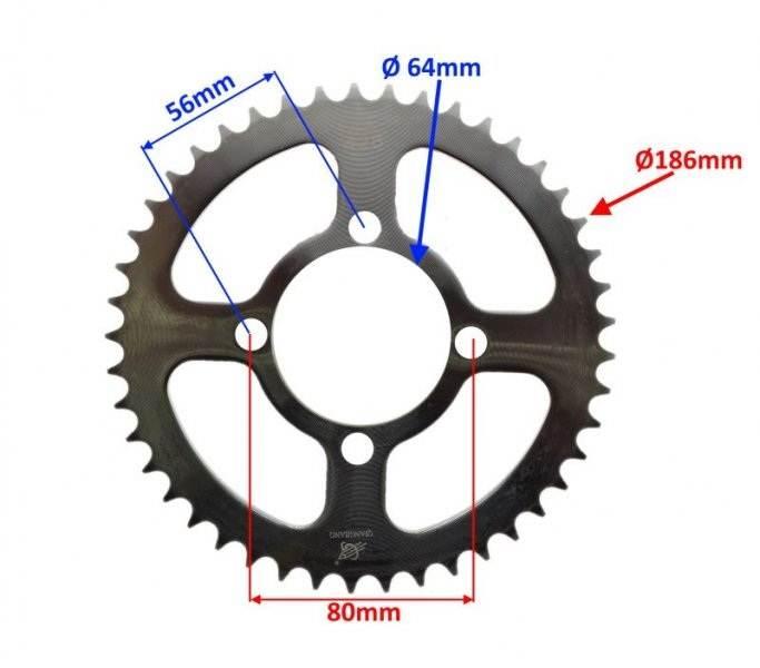 Zębatka tył 45z 428 py-5 | ZPY7002 - zdjęcie 2