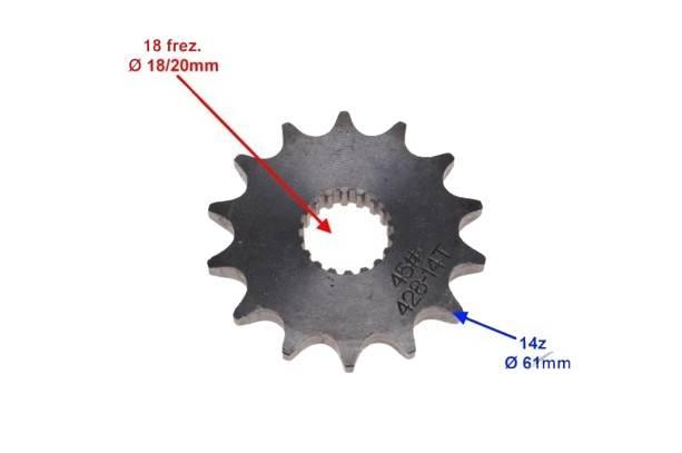 Zębatka przód zdawcza 14z 428 suzuki gn125 - zdjęcie 2