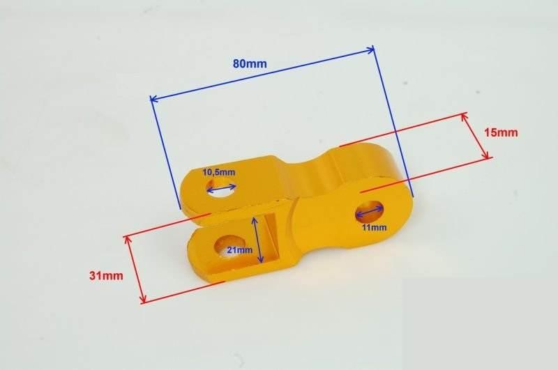Przedłużka amortyzatora-adapter fi 10 złota - zdjęcie 2