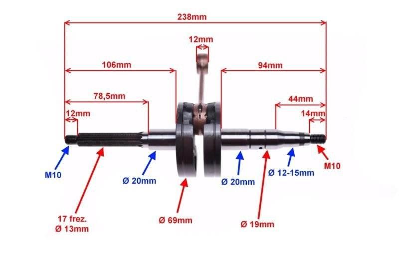 Wał korbowy yamaha mbk booster taiwan | AY2602 - zdjęcie 2