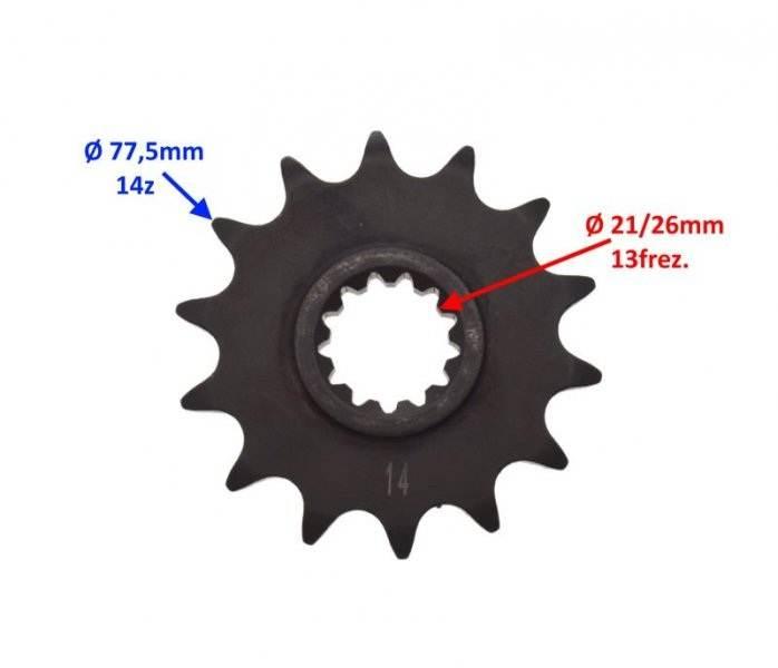 Zębatka przód zdawcza 14z 525 benelli trk 502x - zdjęcie 2