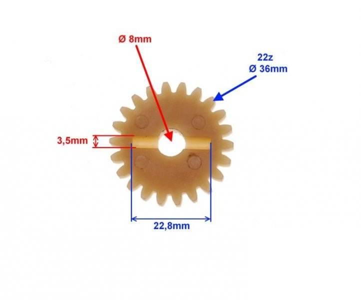 Koło napędu dozownika oleju 22z am6 | KAM0711 - zdjęcie 2