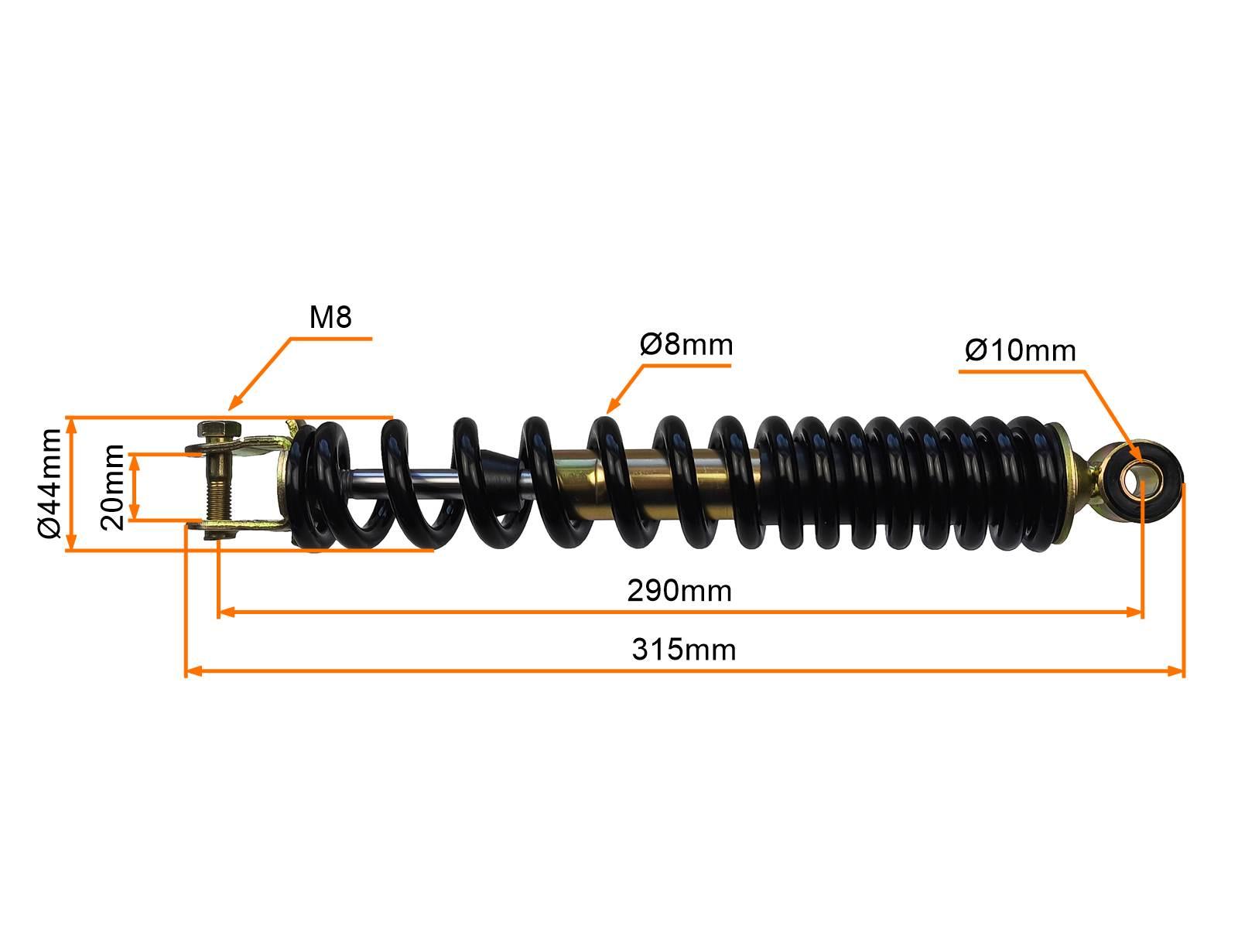 Amortyzator Tył Dł 29cm MotoGeneric | 50F2101ZB - zdjęcie 2