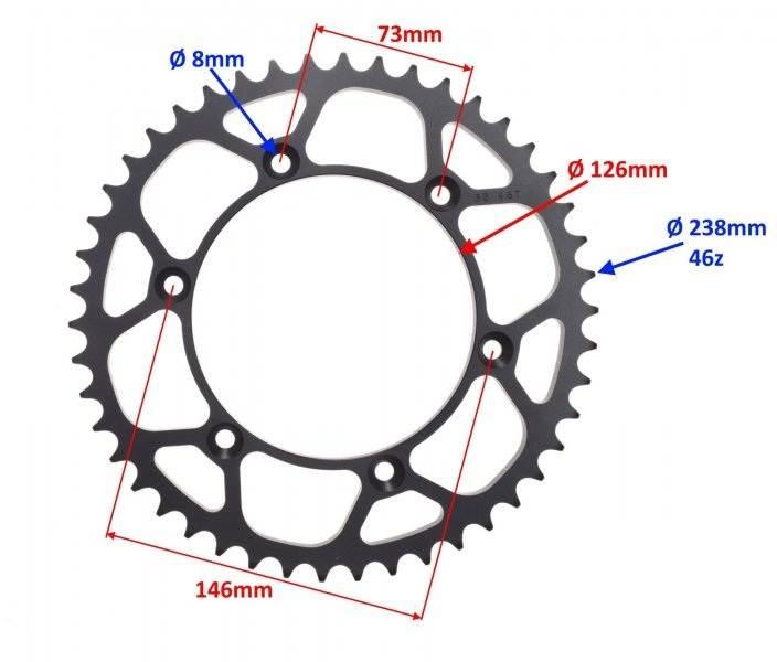 Zębatka tył 46z 520 suzuki rm rmz rmx drz400-03 - zdjęcie 2