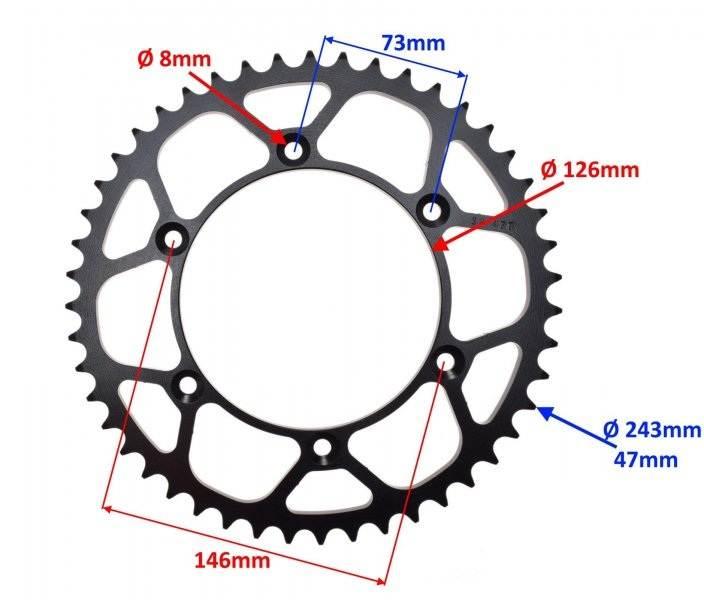 Zębatka tył 47z 520 suzuki rm rmz rmx drz400-03 - zdjęcie 2
