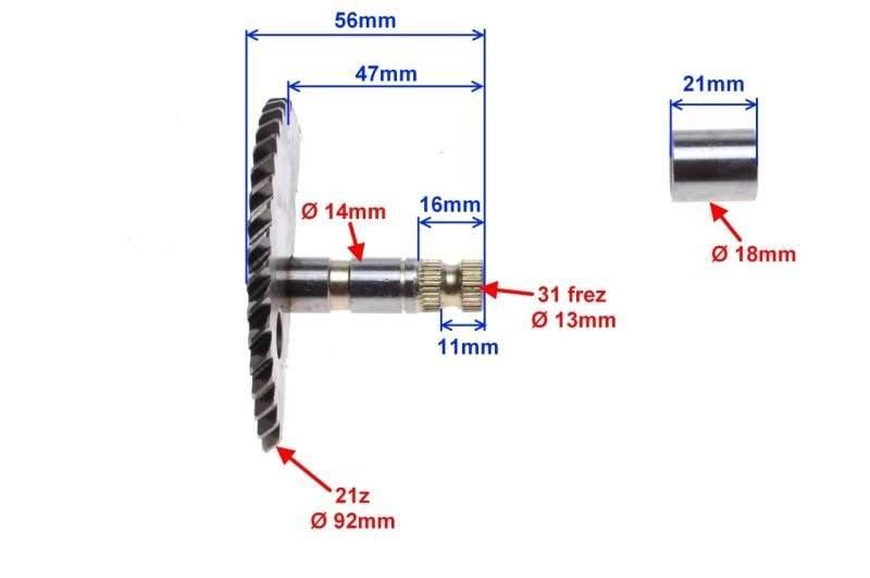 Wałek rozr z seg Tulejka 4t koła 7z standard - zdjęcie 2