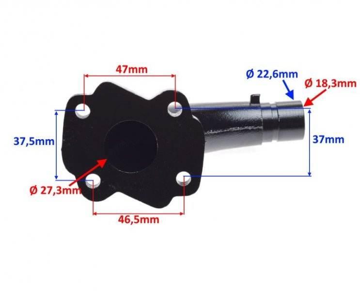 Króciec gaźnika skutera 50 2t longija cpi - zdjęcie 2