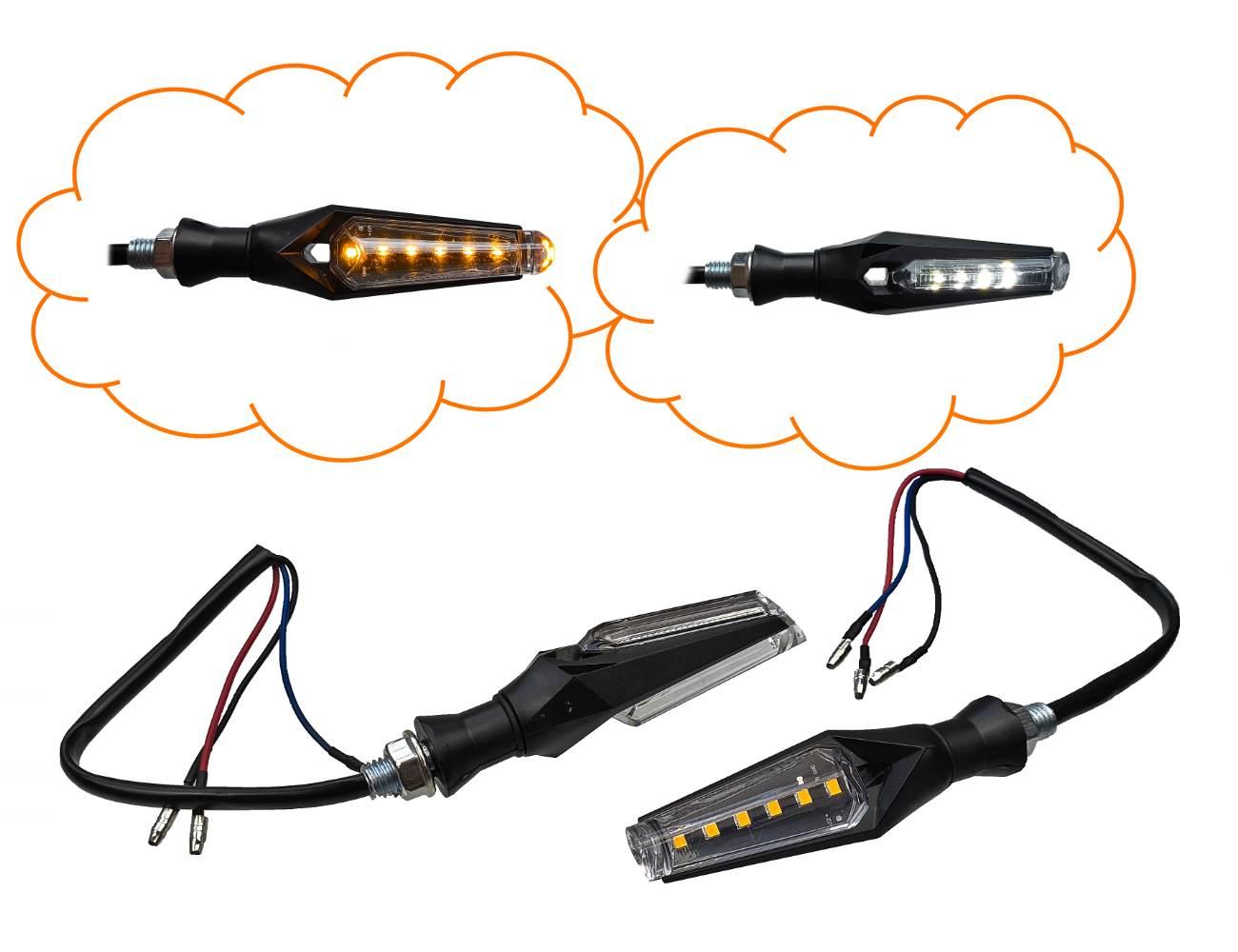 Kierunkowskazy kpl led diody z homologacją m10 z przypominajką