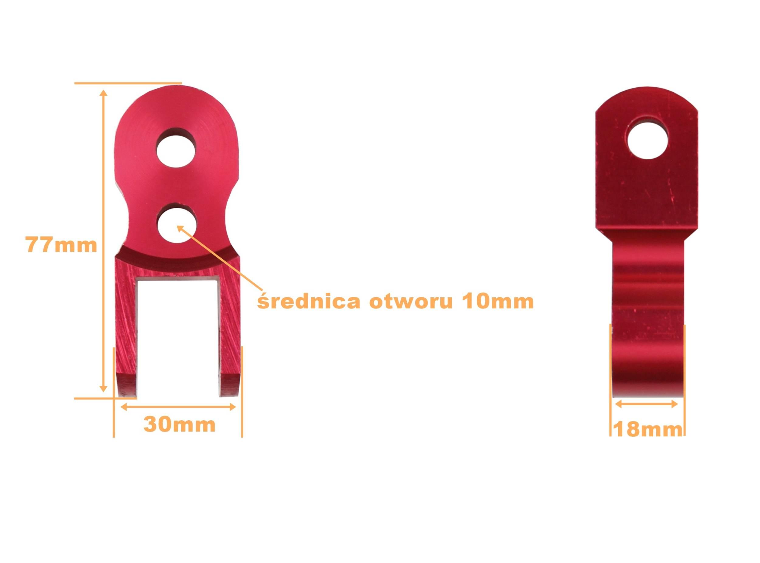 Przedłużka amortyzatora tył czerwona fi 10mm ze śrubą - zdjęcie 2