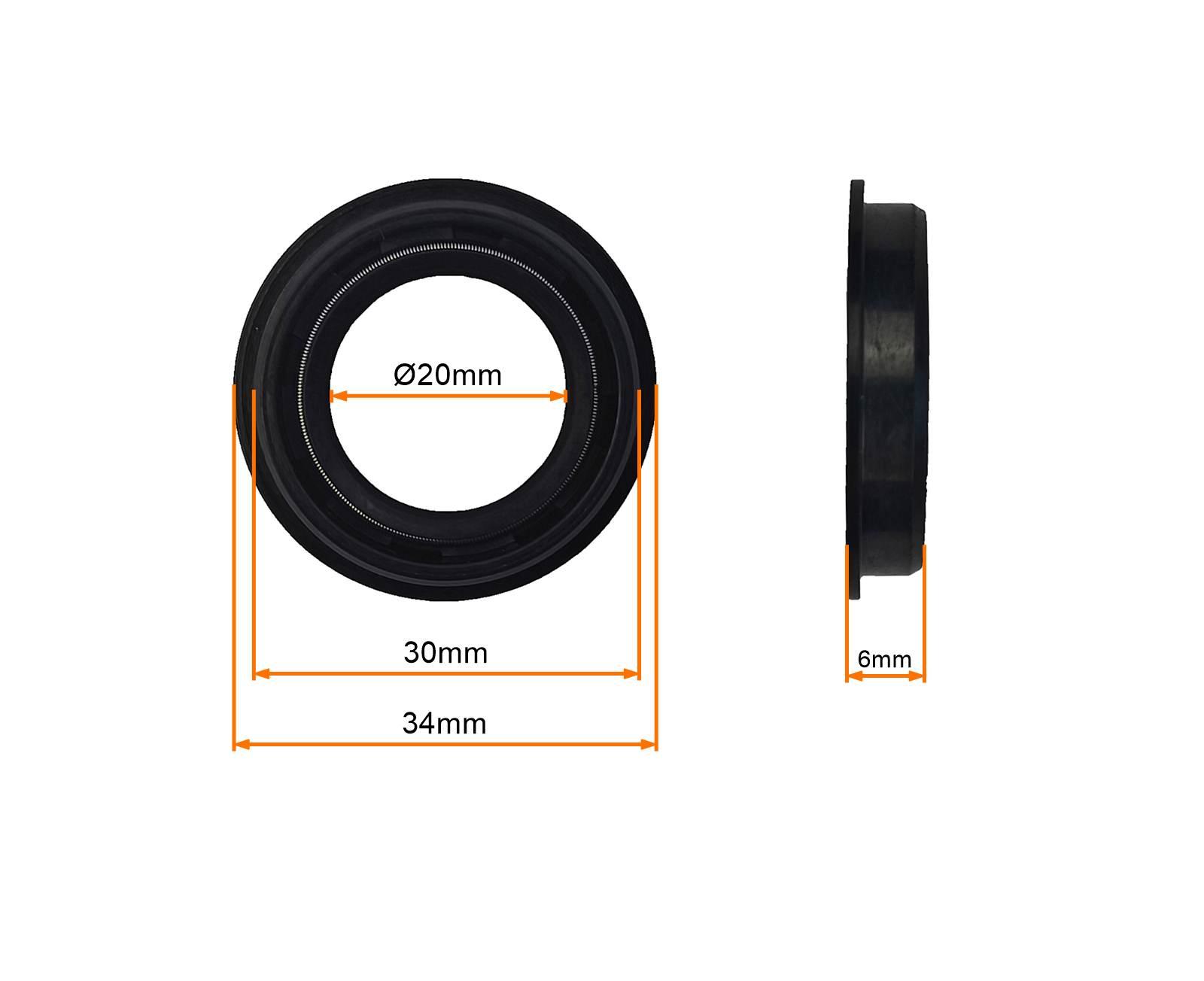 Simmering uszczelniacz 20x30x6 2t wał prawy z kołnierzem - zdjęcie 3