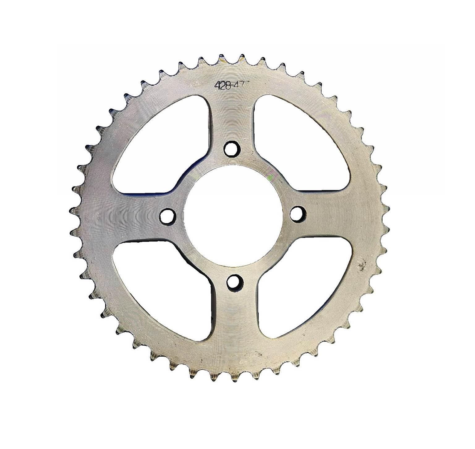 Zestaw napędowy street zębatki 428-14z 428-47z58mm łańcuch 428-114l zębatka przód z otworami - zdjęcie 3