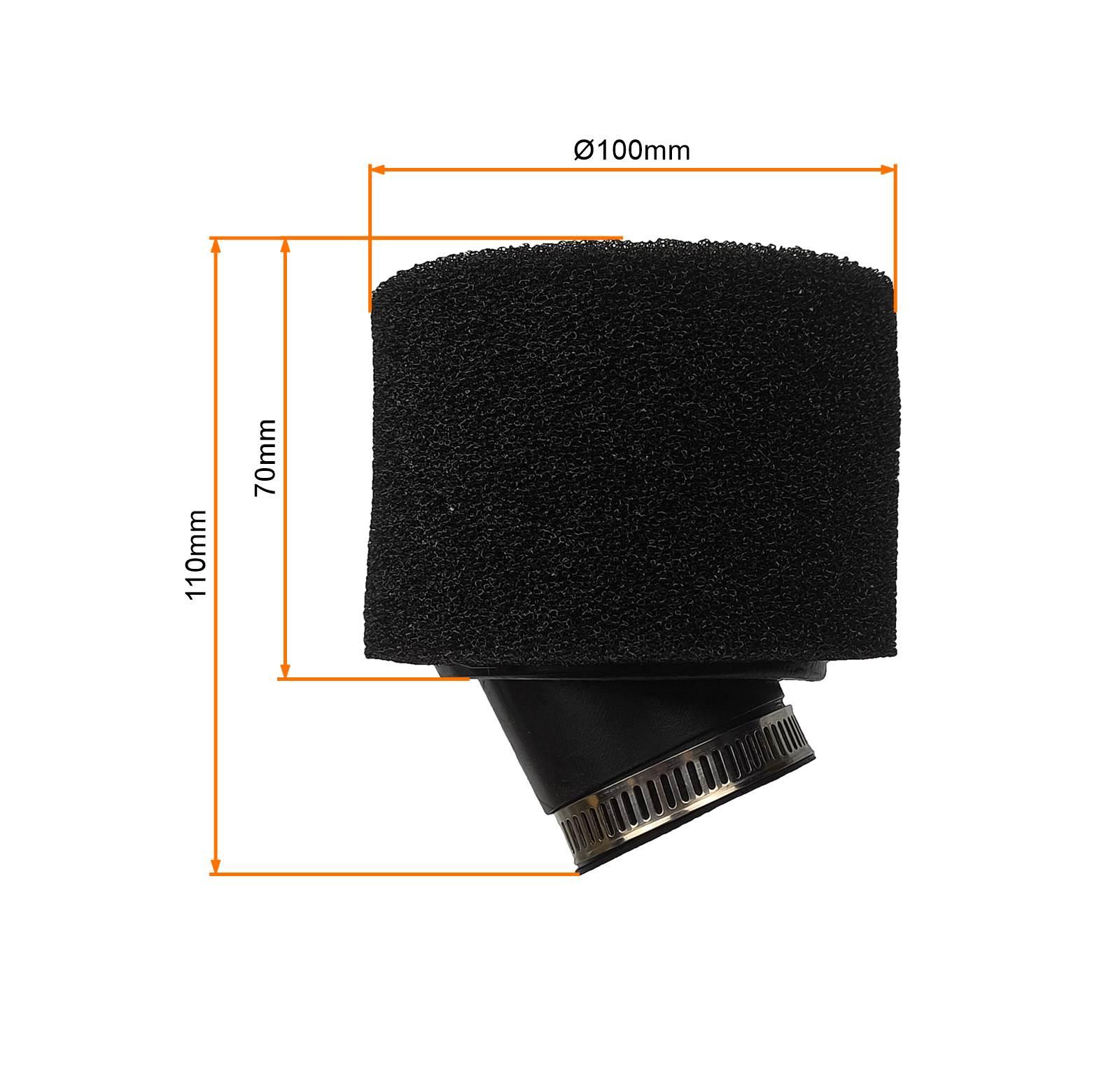 Filtr powietrza pitbike gąbkowy 48mm/45° czarny - zdjęcie 4