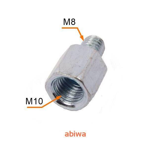 Redukcja gwintu lusterek m10 do m8 gwint prawy srebrna - zdjęcie 3