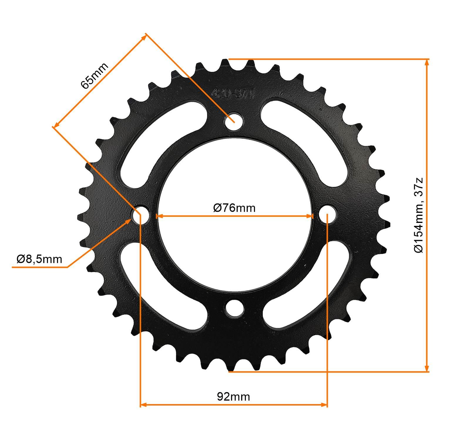 Zębatka tył 420-37 fi-76mm cross 110/125 loncin - zdjęcie 2