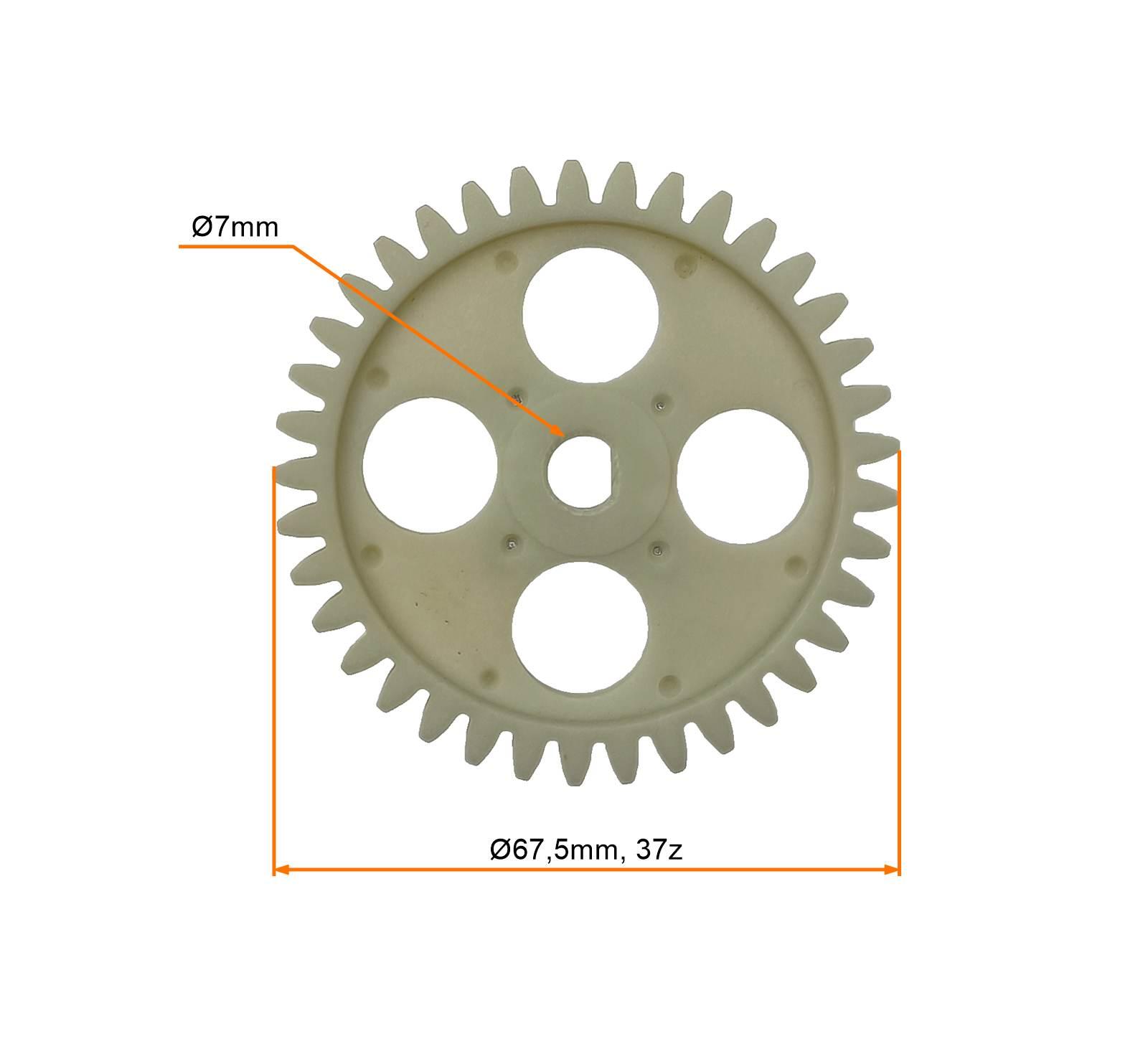 Koło zębate pompy oleju 37z cb250cc zs169 bashan powietrze trzpień 7mm - zdjęcie 4