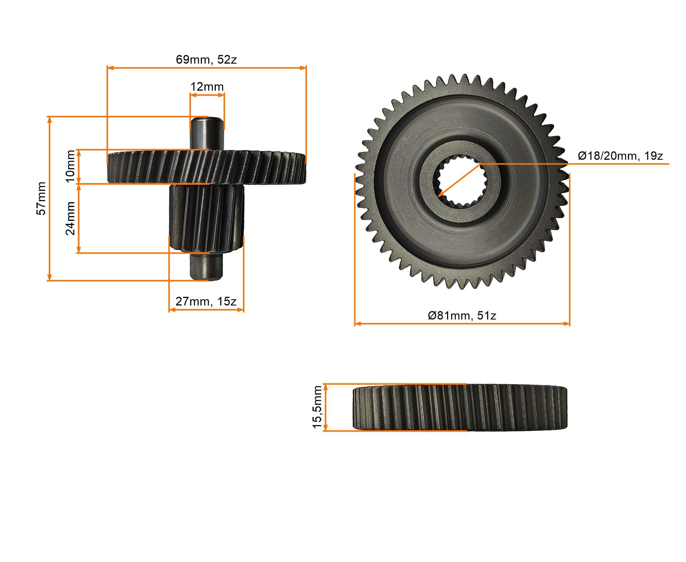 Przekładnia kpl skuter 4t 139qmb gy6 50/80cc 16 zębów - zdjęcie 6