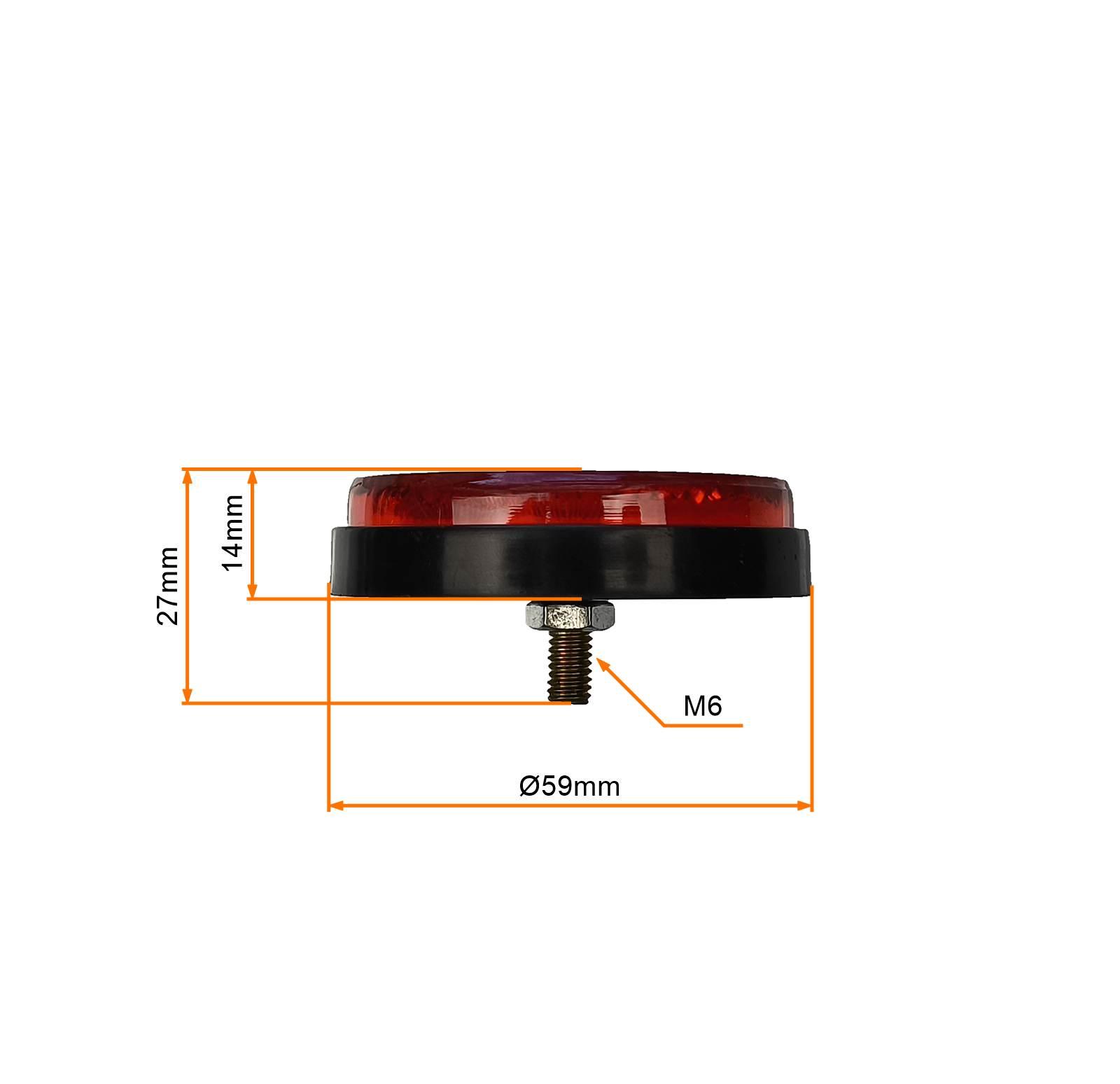 Odblask okrągły czerwony m6 śr.6cm homologacja - zdjęcie 2