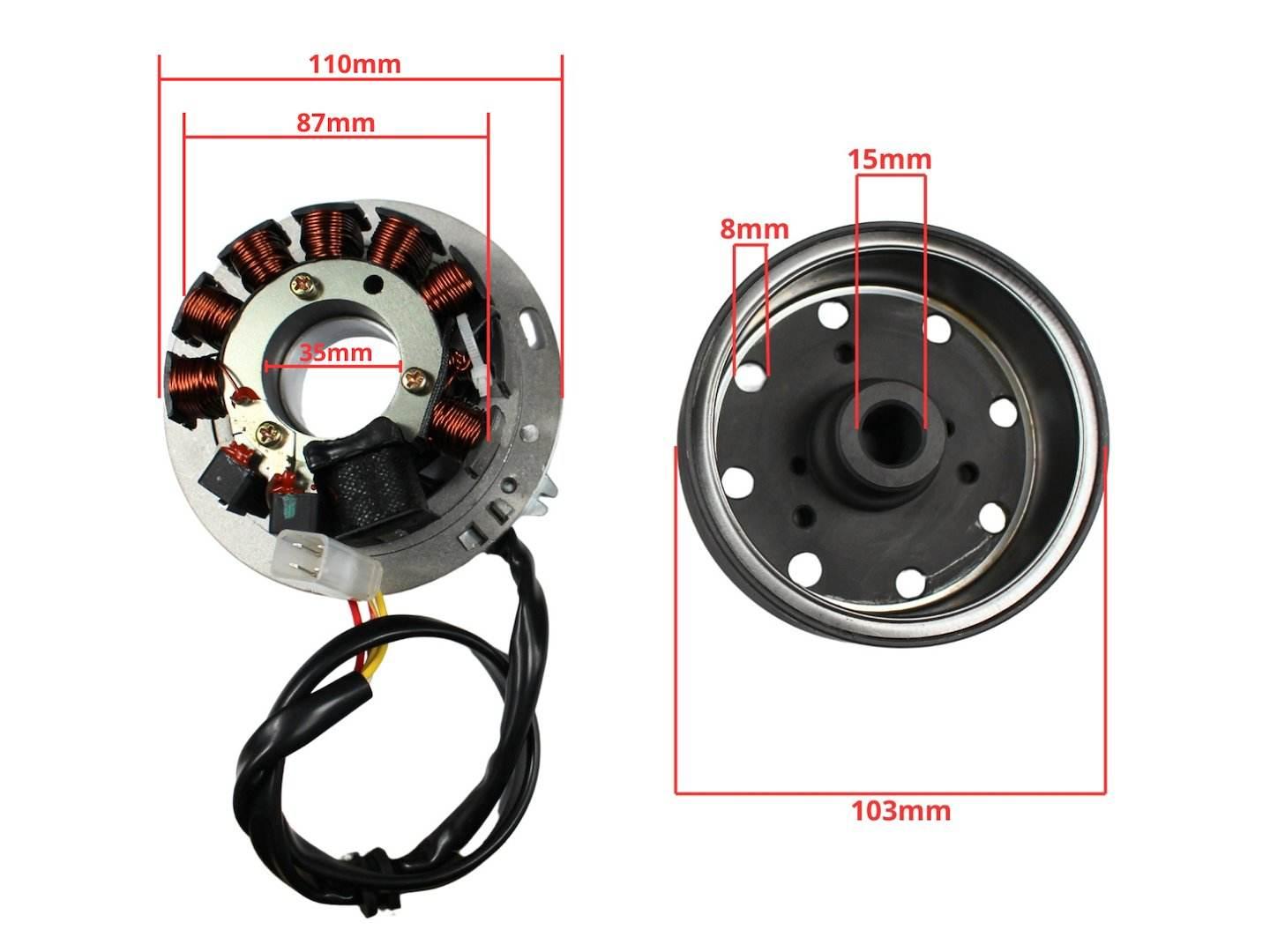 Aparat Zapłonowy Stator Magneto Simson S50/S51/S53/S70/Sr50 12V 100W Vape - zdjęcie 3
