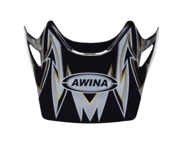 Daszek kasku enduro czarno srebrno złoty aj032 - zdjęcie 2