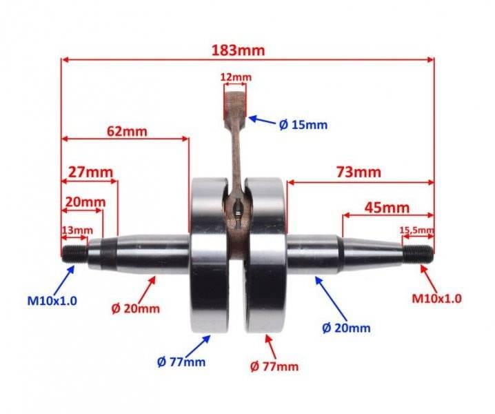 Wał korbowy derbi senda 50 d50b0 | AY2321 - zdjęcie 2