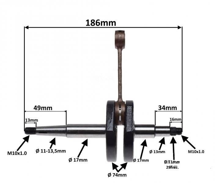 Wał korbowy komar cn | RO1001C - zdjęcie 2
