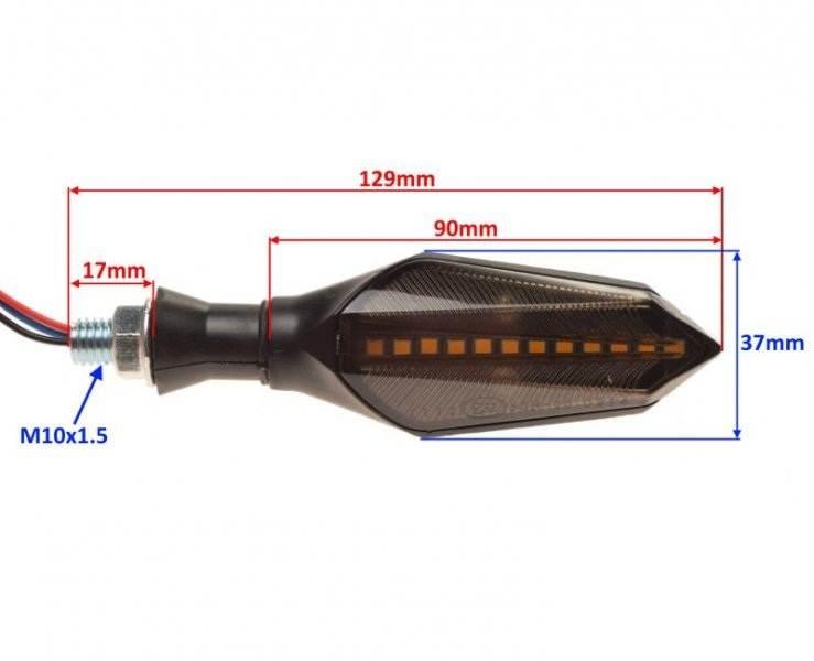 Kierunkowskaz czarny ciemny klosz dynamiczny led - zdjęcie 2
