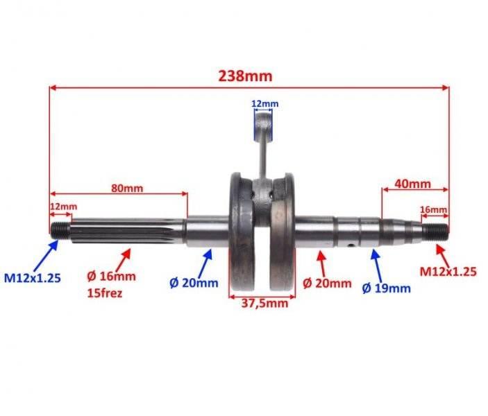 Wał korbowy yamaha jog 80 d12 | AY2209 - zdjęcie 2