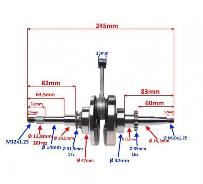 Wał korbowy peugeot kisbee django 50 4t | AY2313 - zdjęcie 2
