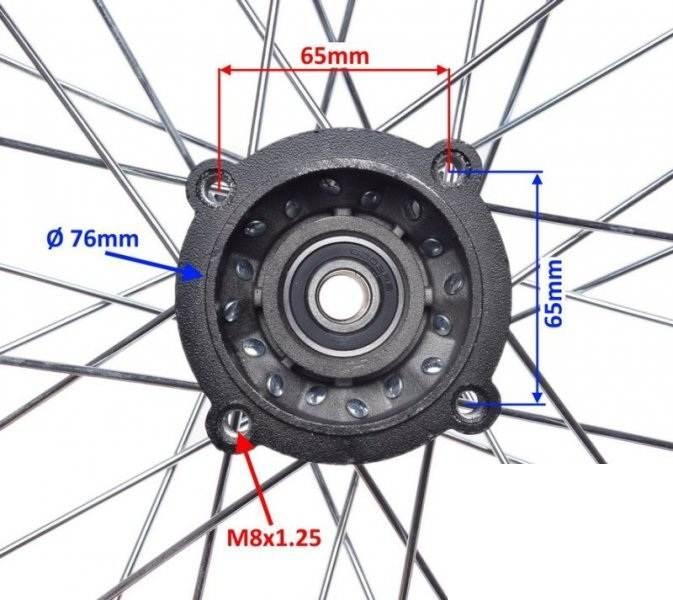 Koło tył 1.85-12 pit bike honda crf50 czarne - zdjęcie 2