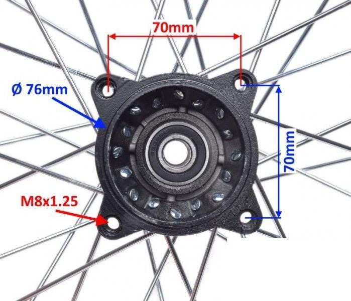 Koło tył 1.85-12 pit bike honda crf50 czarne - zdjęcie 3