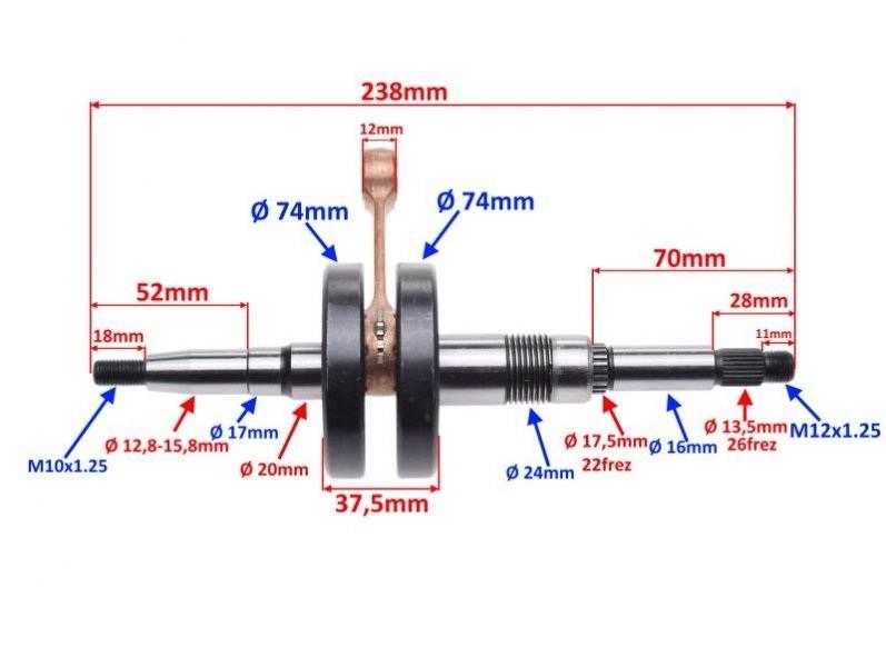 Wał korbowy do suzuki katana ac aprilia habana - zdjęcie 2