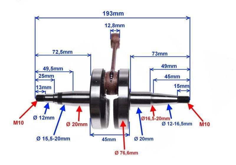 Wał korbowy do derbi senda 50 ebe050 | AY2323 - zdjęcie 2