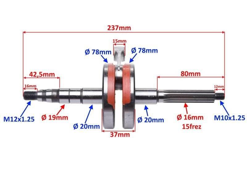 Wał korbowy do yamaha minarelli jog 90 | AY2326 - zdjęcie 2