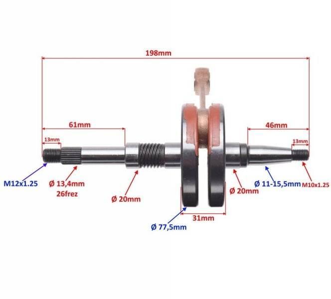 Wał korbowy do honda zx 50 af34 35 | AY2330 - zdjęcie 2