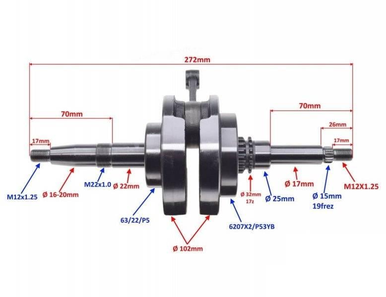 Wał korbowy do sym x-pro 125 symphony 125 - zdjęcie 2