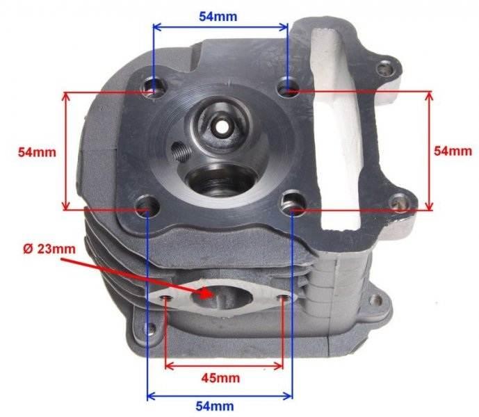 Głowica cylindra 150 cc 57,40 mm 4t z zaworami - zdjęcie 2
