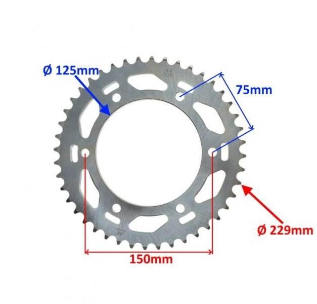 Zębatka tył 44z 525 do benelli trk 502x | B502X7001 - zdjęcie 2