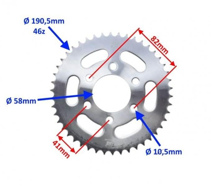 Zębatka tył 46z 428 do keeway rkf rkr 125cc - zdjęcie 2