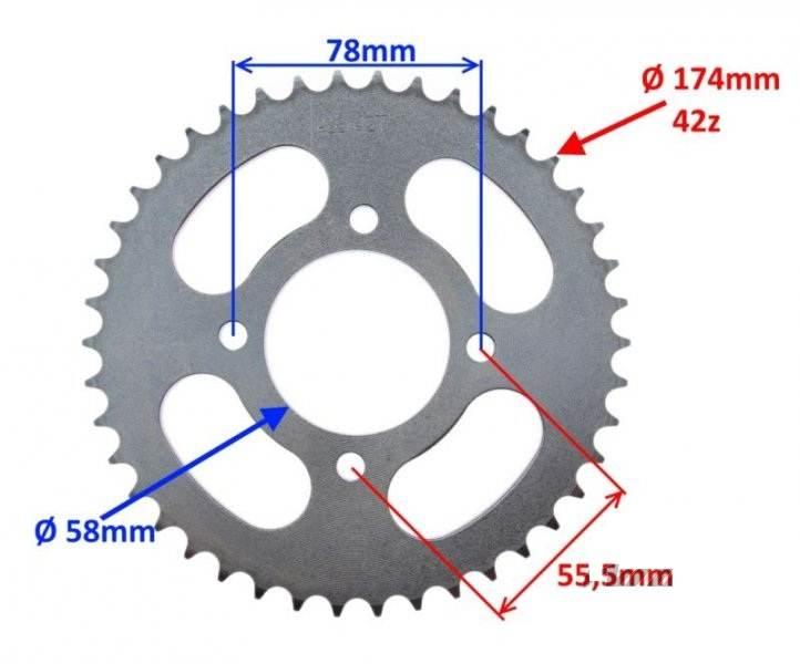 Zębatka tył 42z 428 do suzuki gn125 | SGN7001 - zdjęcie 2