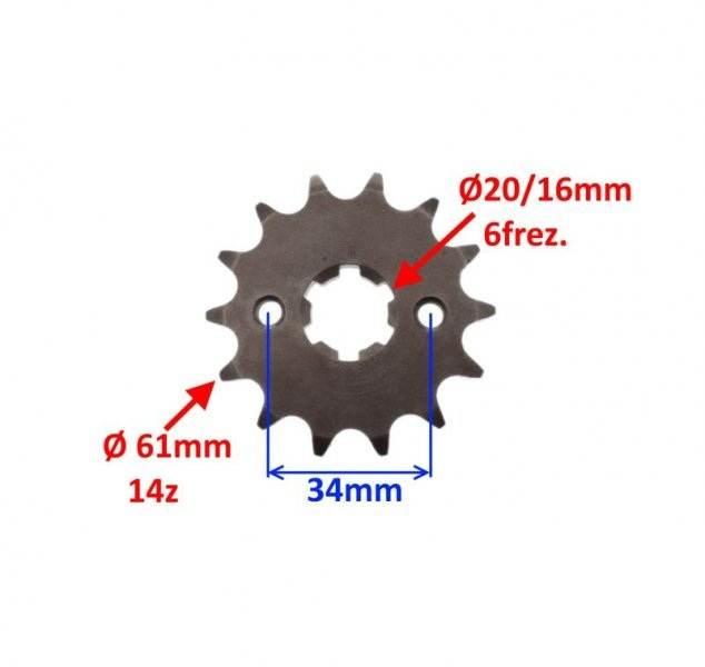 Zębatka przód zdawcza 14z 428 do yamaha ybr 125 - zdjęcie 2