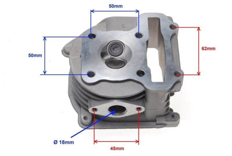 Głowica cylindra 50 cc 4t silnik jj1p39qm kpl - zdjęcie 3