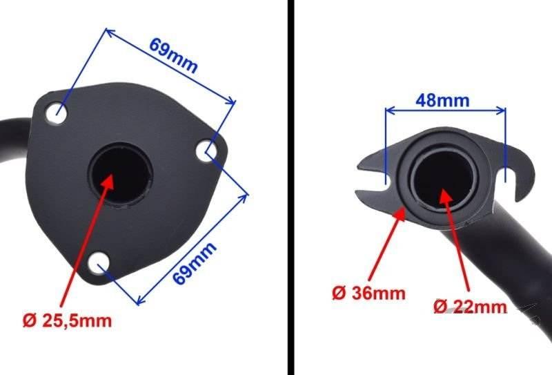 Kolanko wydechowe qt-4 2t b/wyjścia na zawór - zdjęcie 2