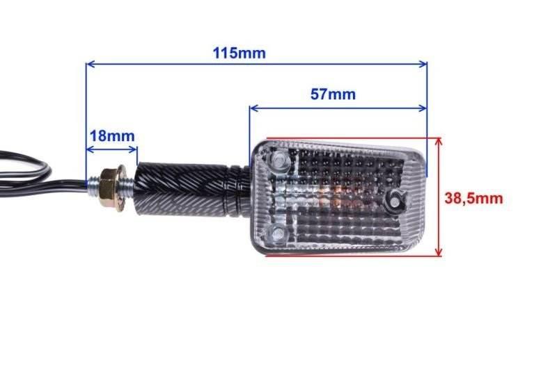 Kierunkowskaz mini carbon jasny długi | AL12851 - zdjęcie 2