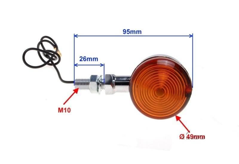 Kierunkowskaz chrom bullet wspornik krótki 10mm - zdjęcie 2