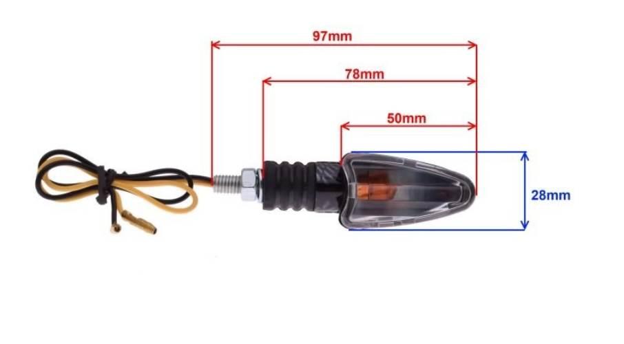 Kierunkowskaz owal jasna carbon prawy przód 12v10w - zdjęcie 2