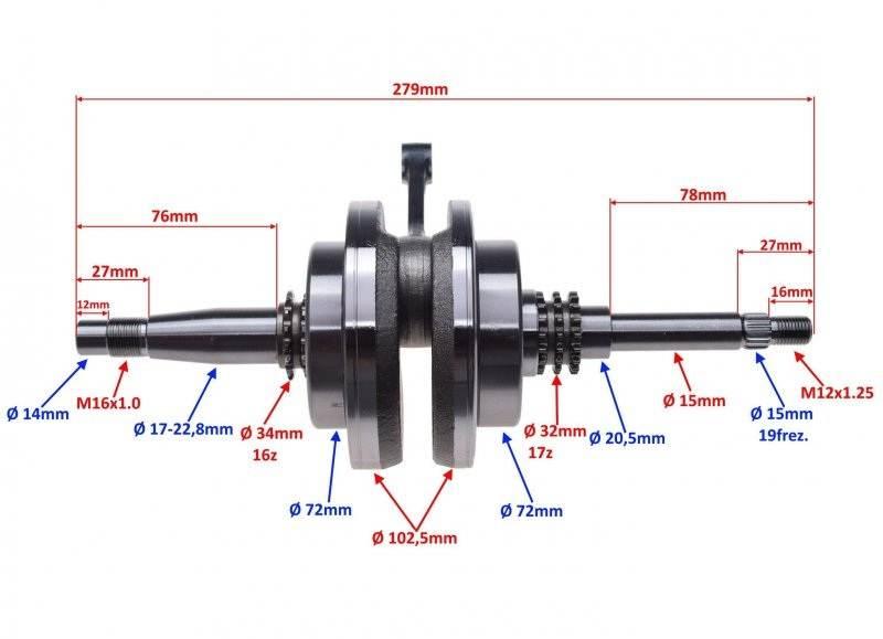 Wał korbowy do honda sh 125 150 01-11 | AY2314 - zdjęcie 2