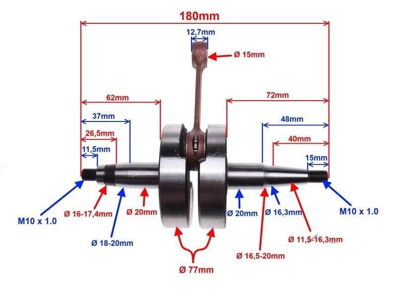 Wał korbowy do derbi senda 50 d50b0 | AY2322 - zdjęcie 4