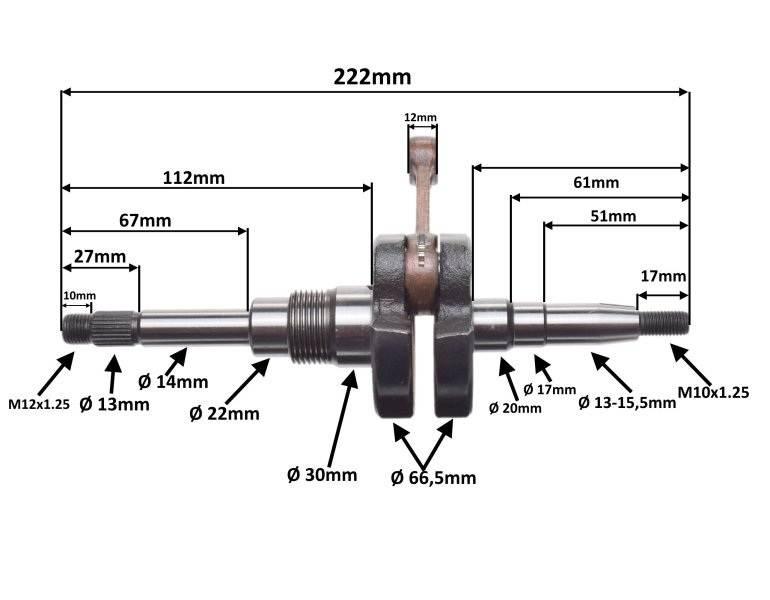 Wał korbowy do suzuki as50 az50 lets ii ur 50w - zdjęcie 2