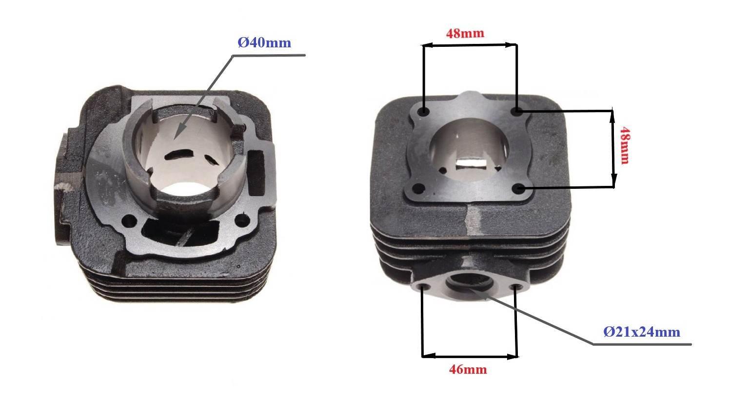 Cylinder 40mm A/C Piaggio Żeliwny | PF 10 008 0011 - zdjęcie 3