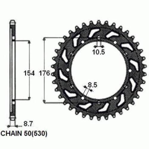 Zębatka Napędzana Stalowa Sunstar Sunr1-5695-43